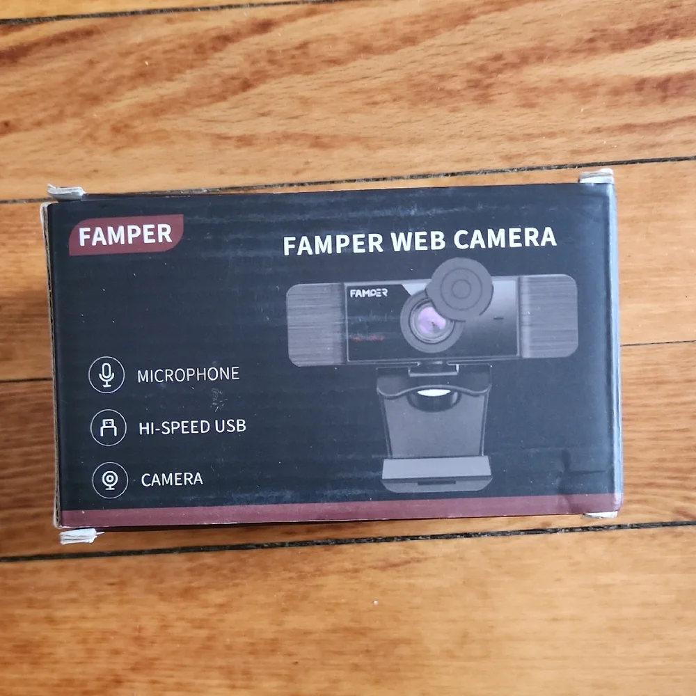 Famper Black Web Camera with Microphone